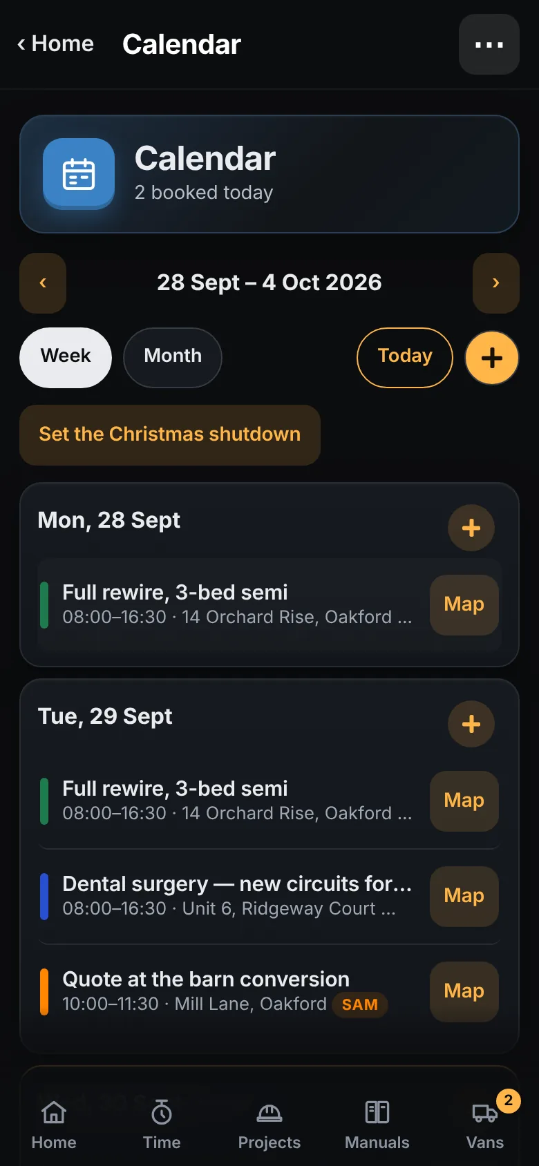 The calendar: who is on which job this week